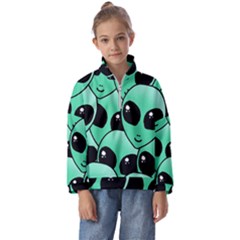 Art Alien Pattern Kids  Half Zip Hoodie by Ket1n9