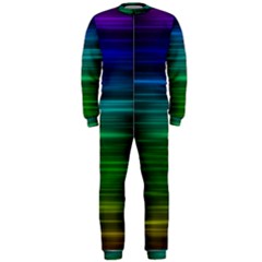 Blue And Green Lines Onepiece Jumpsuit (men) by Ket1n9