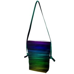 Blue And Green Lines Folding Shoulder Bag by Ket1n9