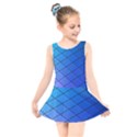 Blue Pattern Plain Cartoon Kids  Skater Dress Swimsuit View1