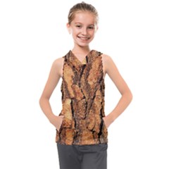 Bark Texture Wood Large Rough Red Wood Outside California Kids  Sleeveless Hoodie by Ket1n9