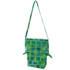 Green-abstract-geometric Folding Shoulder Bag by Ket1n9