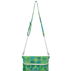 Green-abstract-geometric Mini Crossbody Handbag by Ket1n9