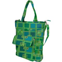 Green-abstract-geometric Shoulder Tote Bag by Ket1n9