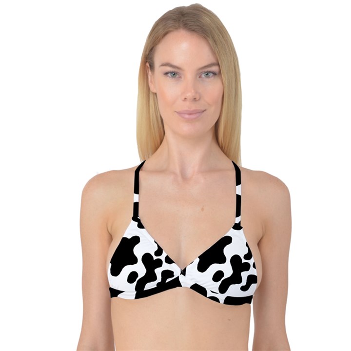 Cow Pattern Reversible Tri Bikini Top