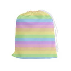 Cute Pastel Rainbow Stripes Drawstring Pouch (xl) by Ket1n9