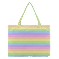 Cute Pastel Rainbow Stripes Medium Tote Bag by Ket1n9