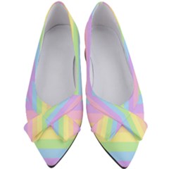 Cute Pastel Rainbow Stripes Women s Bow Heels