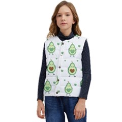 Cute-seamless-pattern-with-avocado-lovers Kid s Button Up Puffer Vest	 by Ket1n9