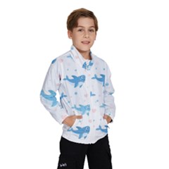 Seamless-pattern-with-cute-sharks-hearts Kids  Windbreaker