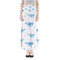 Seamless-pattern-with-cute-sharks-hearts Full Length Maxi Skirt by Ket1n9
