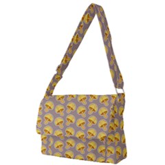 Yellow-mushroom-pattern Full Print Messenger Bag (l) by Ket1n9