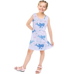 Seamless-pattern-with-cute-sharks-hearts Kids  Tunic Dress by Ket1n9