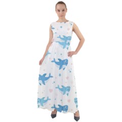 Seamless-pattern-with-cute-sharks-hearts Chiffon Mesh Boho Maxi Dress