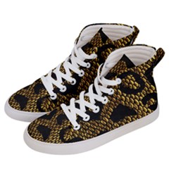 Metallic Snake Skin Pattern Women s Hi-top Skate Sneakers by Ket1n9