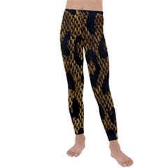 Metallic Snake Skin Pattern Kids  Lightweight Velour Leggings by Ket1n9