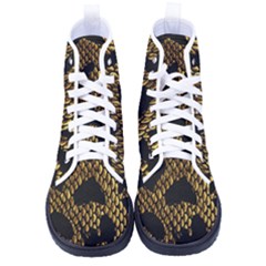 Metallic Snake Skin Pattern Men s High-Top Canvas Sneakers