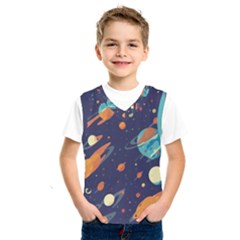 Space Galaxy Planet Universe Stars Night Fantasy Kids  Basketball Tank Top by Ket1n9