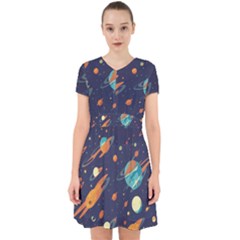 Space Galaxy Planet Universe Stars Night Fantasy Adorable In Chiffon Dress by Ket1n9
