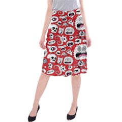 Another Monster Pattern Midi Beach Skirt by Ket1n9