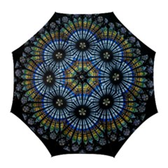 Stained Glass Rose Window In France s Strasbourg Cathedral Golf Umbrellas by Ket1n9
