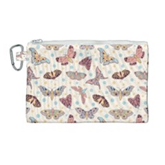 Pattern-with-butterflies-moths Canvas Cosmetic Bag (large) by Ket1n9
