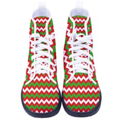 Christmas-paper-scrapbooking-pattern- Men s High-top Canvas Sneakers by Grandong