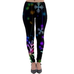 Snowflakes Snow Winter Christmas Lightweight Velour Leggings by Grandong