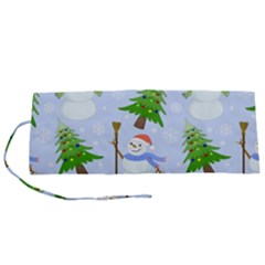 New Year Christmas Snowman Pattern, Roll Up Canvas Pencil Holder (s) by Grandong