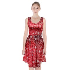 Christmas Pattern Red Racerback Midi Dress by Grandong