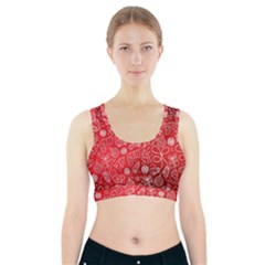 Christmas Pattern Red Sports Bra With Pocket by Grandong