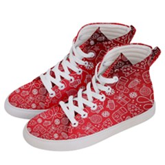 Christmas Pattern Red Women s Hi-top Skate Sneakers by Grandong