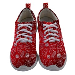 Christmas Pattern Red Women Athletic Shoes by Grandong