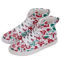 Background Vector Texture Christmas Winter Pattern Seamless Women s Hi-top Skate Sneakers by Grandong