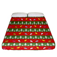Christmas-papers-red-and-green Fitted Sheet (queen Size) by Grandong