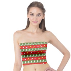 Christmas-papers-red-and-green Tube Top by Grandong