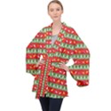 Christmas-papers-red-and-green Long Sleeve Velvet Kimono  View1