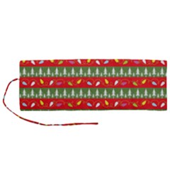 Christmas-papers-red-and-green Roll Up Canvas Pencil Holder (m) by Grandong