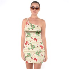 Christmas-paper-scrapbooking-- One Shoulder Ring Trim Bodycon Dress