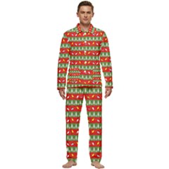 Christmas-papers-red-and-green Men s Long Sleeve Velvet Pocket Pajamas Set by Grandong