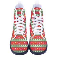 Christmas-papers-red-and-green Men s High-top Canvas Sneakers by Grandong
