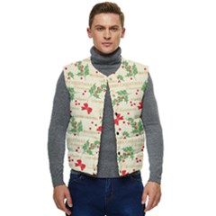 Christmas-paper-scrapbooking-- Men s Button Up Puffer Vest	 by Grandong