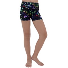 Christmas-star-gloss-lights-light Kids  Lightweight Velour Yoga Shorts