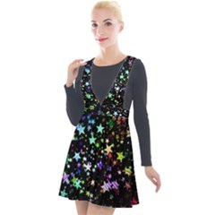 Christmas-star-gloss-lights-light Plunge Pinafore Velour Dress by Grandong