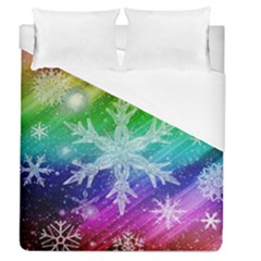 Christmas-snowflake-background Duvet Cover (queen Size) by Grandong