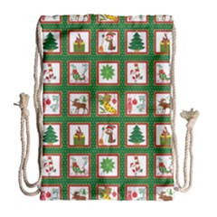Christmas-paper-christmas-pattern Drawstring Bag (large) by Grandong