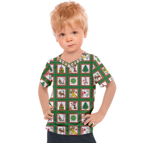 Christmas-paper-christmas-pattern Kids  Sports T-shirt by Grandong