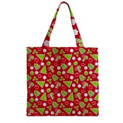 Christmas-paper-scrapbooking-pattern Zipper Grocery Tote Bag by Grandong