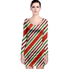 Christmas-color-stripes Long Sleeve Bodycon Dress