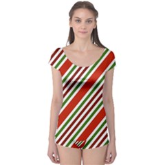 Christmas-color-stripes Boyleg Leotard 